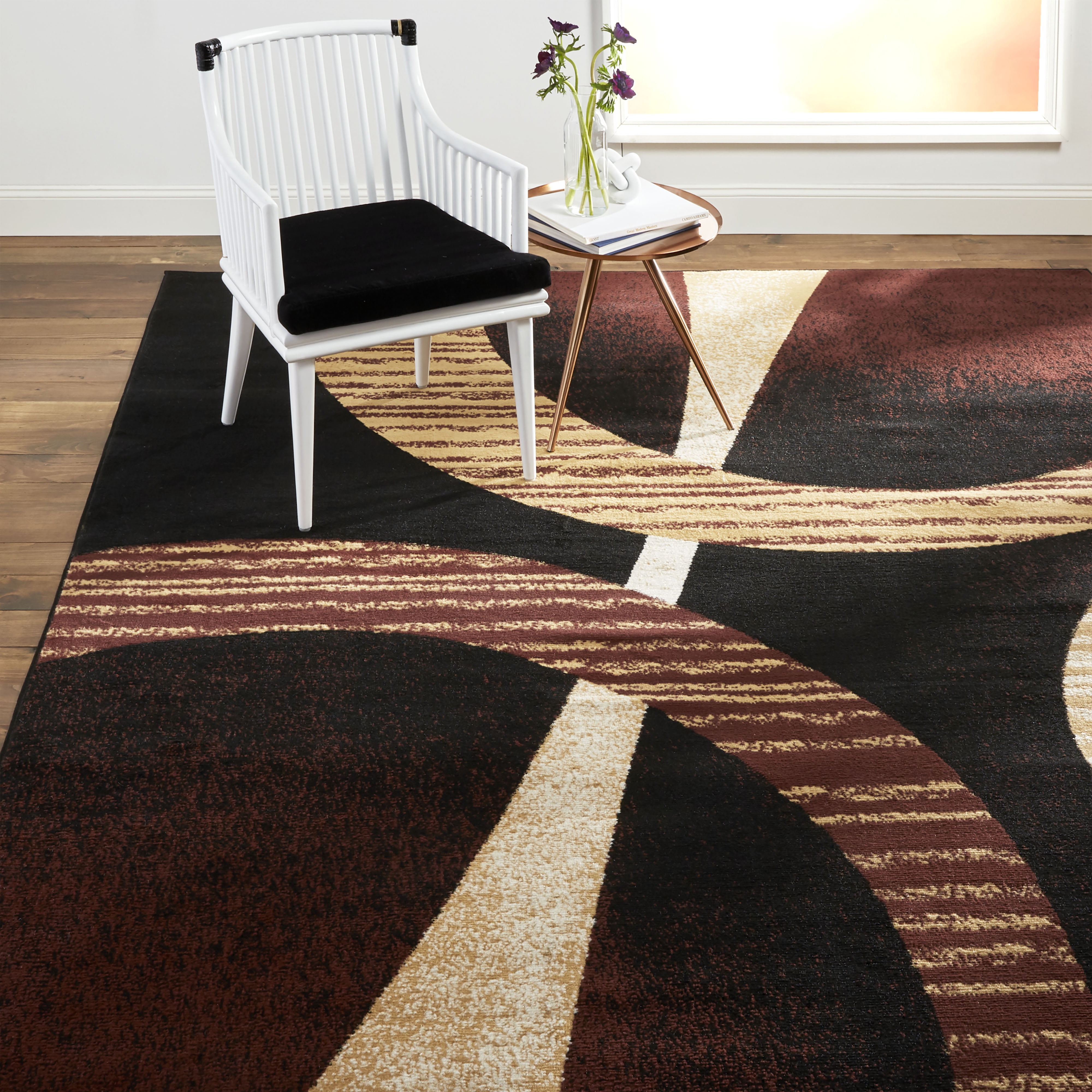Home Dynamix Premium Indus Modern Area Rug, Ebony Multi, 3'7"x5'2