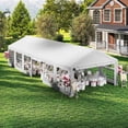 thumbnail image 6 of Dextrus 20x40ft Outdoor Heavy Duty Party Tent, Arch Top Canopy with Galvanized Frame, Removable PVC Sidewalls, Wedding & Event Shelter, White, 6 of 10
