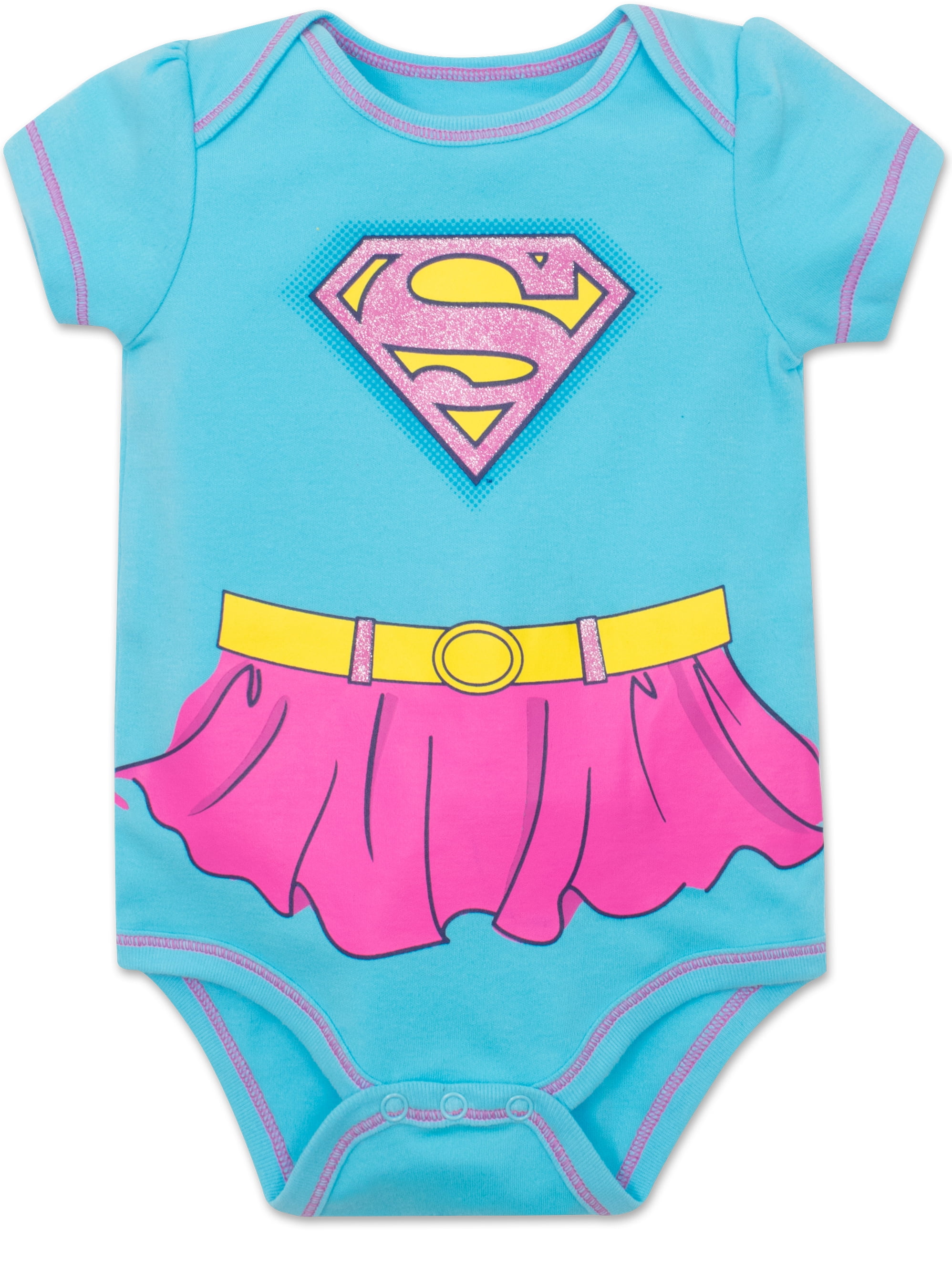 Warner Bros. Justice League Baby Girls' 5 Pack Onesies - Wonder Woman Batgirl and Supergirl (0-3M)