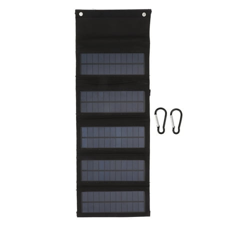 

2024 50W Portable Solar Panel Bag Monocrystalline Silicon 5 Folding Solar Panel Case for Outdoor Emergency Black