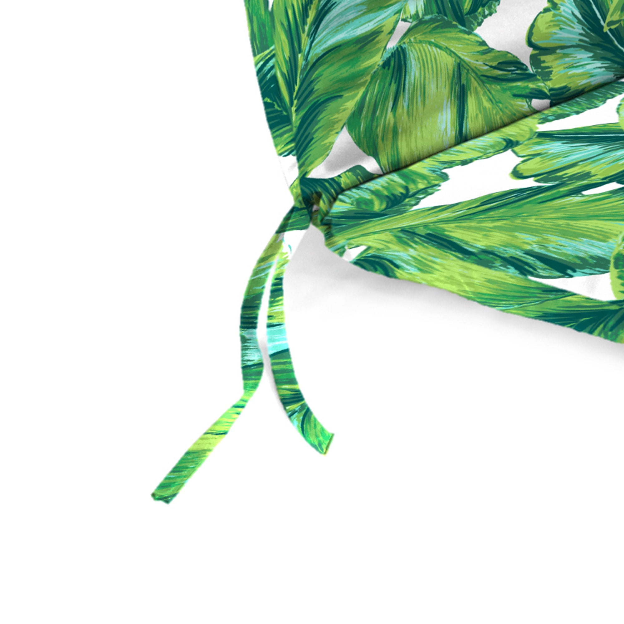 Jordan Manufacturing 72" x 21" Clarmont Seagrass Green Leaves Rectangular Outdoor Chaise Lounge Cushion with Ties and Hanger Loop