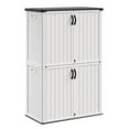 thumbnail image 6 of Patiowell 50 Cu.FT Large Outdoor Storage Shed with Floor, Lockable & Waterproof Horizontal Resin Cabinet for Patio Tools, White, 6 of 9