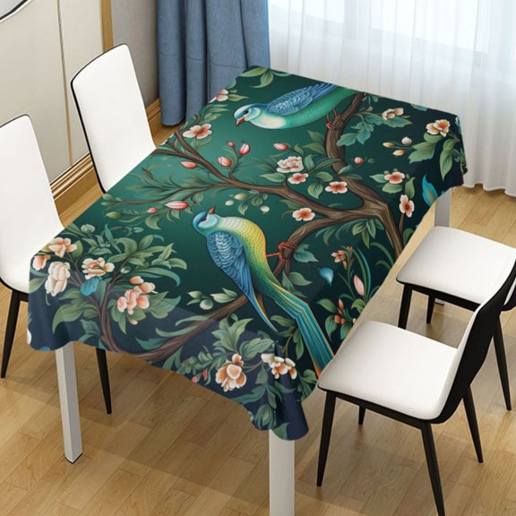 Ryvnso Birds on Flowers Rectangle Table Cloth Tablecover Dinning Tablecloth 54"x72"