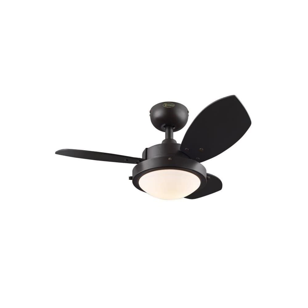Westinghouse Wengue 30 in. Espresso Finish Reversible Blades (Espresso/Dark Cherry) Opal Frosted Glass