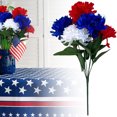 thumbnail image 2 of Red White Blue Flowers, Patriotic Artificial Bouquet, Fourth Of July Fake Flowers, Independence Day Floral Decor, Patriotic Bouquet for Home, Festival Table Flowers, Red White Blue Floral, 2 of 7