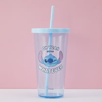 MINISO x Disney Lilo & Stitch "Oh Yeah Stitch Whatever" Tumbler with Straw - 600ML