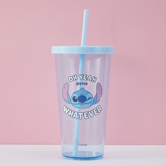 MINISO x Disney Lilo & Stitch "Oh Yeah Stitch Whatever" Tumbler with Straw - 600ML