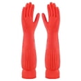 thumbnail image 5 of Hadanceo 1 Pair Cleaning Gloves Extended Sleeve Waterproof Soft Non-slip Protective Cleaning Solid Color Elastic Comfortable Emulsion Gloves for Car Wash, 5 of 8