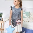 thumbnail image 4 of Fotbe Watercolor Winter Landscape For Christmas Vestido de Dormir para Niñas de 3 a 10 Años, Mangas Cortas, Estilo Princesa, Pijama Camisón con Mangas Voladas-XX-Large, 4 of 6