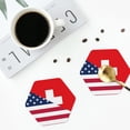 thumbnail image 5 of Fuzoiu USA Switzerland Print Leather Coasters Set,Drink Coasters Set of 6,for Tabletop Protection, Durable PVC Coasters,Home Décor and Housewarming Gift,Hexagon, 5 of 7