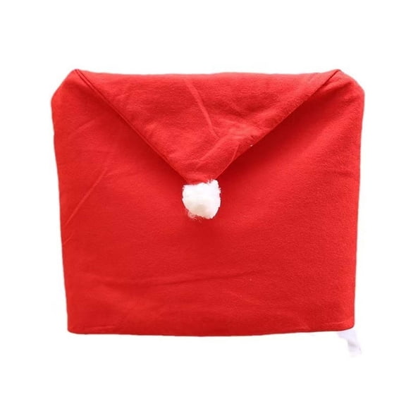 Christmas Santa Hat Chair Covers Red Xmas Dining Chair Back Slipcovers For Holiday Decor Chair Cover