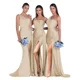 thumbnail image 1 of Vestido de dama de honor personalizado de un hombro para mujer, vestido de fiesta de sirena de satén plisado, vestidos de noche de fiesta de boda con abertura lateral larga, 1 of 5