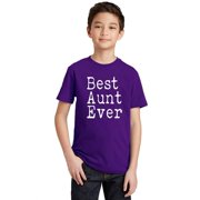 P&B Best Aunt Ever Youth T-shirt, Purple, XS