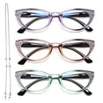 thumbnail image 2 of EYEURL cat Eye Reading glasses for Women Blue Light Blocking 3 Pack computer Readers 175 with Spring Hinge Eyeglasses Stylish Bright Flashing Design, 2 of 4
