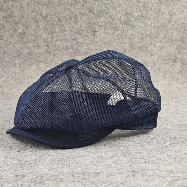 Camping y senderismo Sombrero octogonal grande de malla completa transpirable Gorra de pico de pato de malla de color europeo y sólido Gorra de malla de cabeza grande Gorra de malla de poliéster
