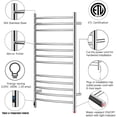 thumbnail image 3 of HEATGENE Towel Warmer with Timer, Electric Towel Warmer with Temperature Control, Wall-Mounted Large 12 Bars Towel Racks with Built-in Timer, Plug-in/Hardwired Electric Towel Rails - Mirror Polish, 3 of 7
