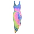 thumbnail image 2 of Qarigey Mujeres Tie Dye Beach Dress Party Blusa larga Tops Casual Chaleco sin mangas Boho Summer Vestidos Degradado S, 2 of 6