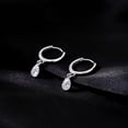 thumbnail image 4 of 925 Sterling Silver Teardrop Small Hoop Earrings for Women Teens CZ Droplet Huggie Earrings with Diamond Dangle, 4 of 12