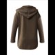 thumbnail image 4 of Sudadera Holgada de Larga para Mujer, Informal, con Botones y Capucha, con Bolsillo. Caqui Oscuro M, 4 of 6