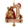 thumbnail image 2 of Christmas Decorations Indoor Clearance - 1PC Christmas Letter Ornaments with Bells, Shatterproof Acrylic Christmas Tree Ornament Decorations, Winter Hanging Decor for Xmas Tree, Fireplace (J), 2 of 7