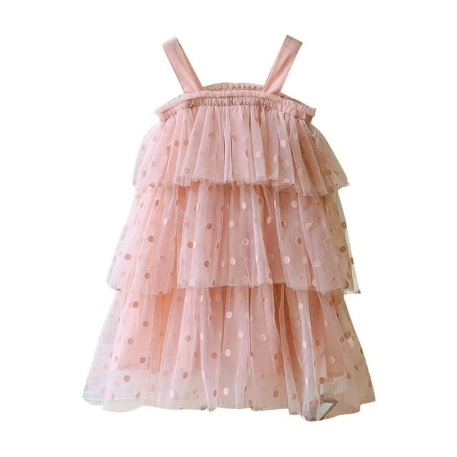 Robe Princesse d'Été Sans Manches à Pois en Tulle pour Bébé Fille, Robe de Fête Mignonne pour Filles