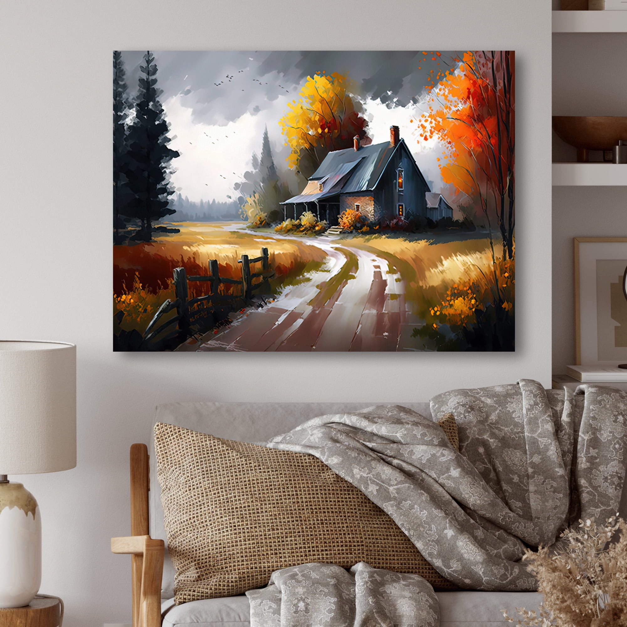 Designart Welcome To The Cottage House VI Canvas Wall Art
