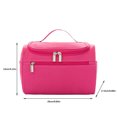 thumbnail image 2 of Makeup Bag Handle Net Wear Top Net Resistance Cosmetic Bags Square Zipper Foldable Lightweight Toiletry Case Concealer Pink, 2 of 9