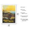 thumbnail image 2 of Mount Vesuvius Volcano and the Gulf of Naples Italy - Vintage Railroad Travel Poster by Mario Borgoni c.1925 - Japanese Unryu Rice Paper Art Print 24 x 32 in, 2 of 4