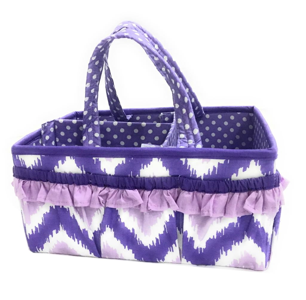 Bacati - Nursery Storage Caddy Mix N Match Ikat Chevron/Dots Purple