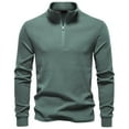thumbnail image 3 of Mgmyaa Men's Undershirt Long Sleeve Stand Collar Half Zip Velvet Warm Base Layer Top for Winter Breathable Lightweight Loose Fit Outdoor Sports Comfort Shirt, 3 of 5