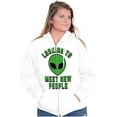 thumbnail image 4 of Funny Nerdy Aliens UFOs Believers Unisex Fleece Graphic Zip Up Hoodie Brisco Brands 5X, 4 of 5