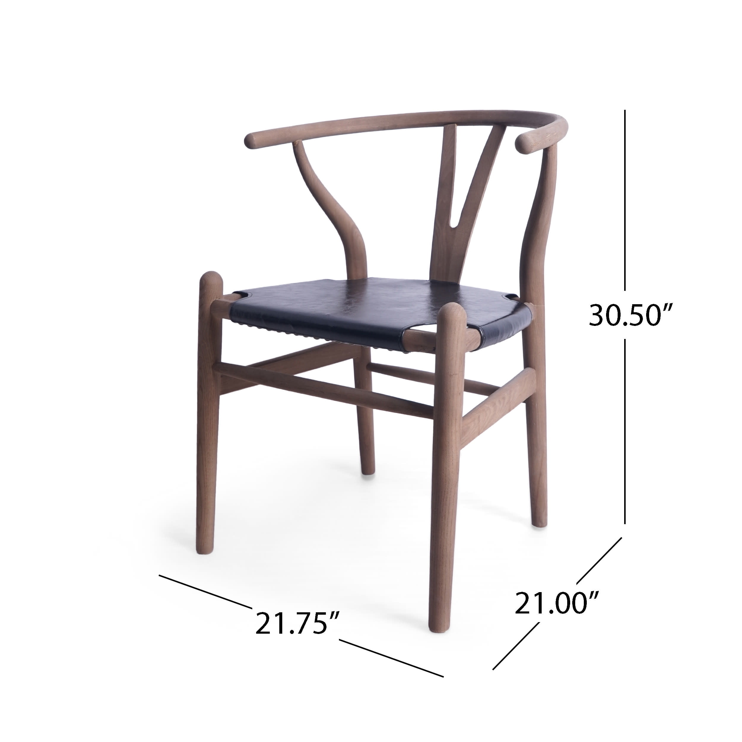 Noble House Hounker Rustic Faux Leather Dining Chairs, Set of 2, Black, Antique