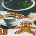 thumbnail image 2 of Ambesonne Gingerbread Man Fitted Round Tablecloth, Sugar Biscuits, 40"- 44" Diameter, Brown Multicolor, 2 of 4