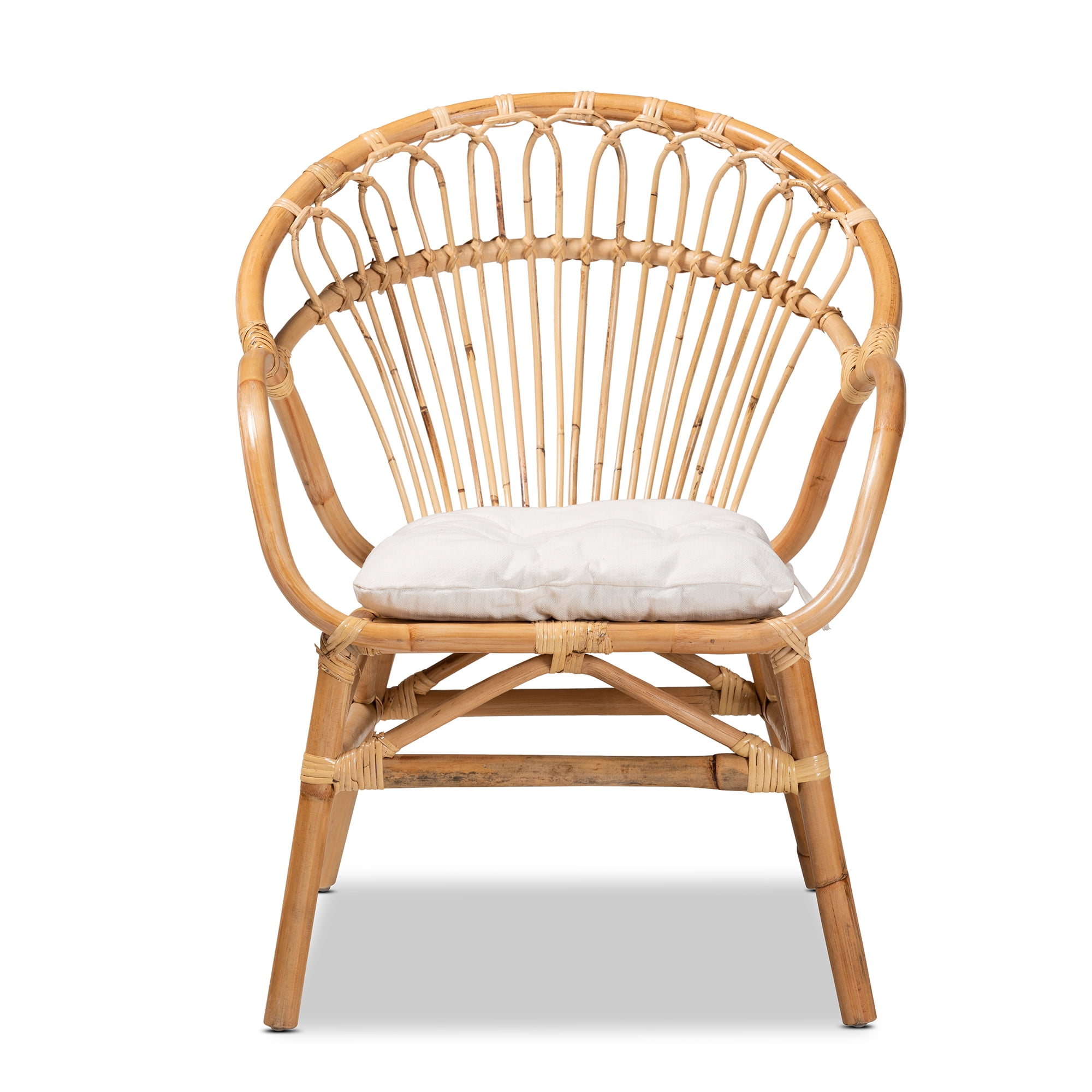 bali & pari Benicia Rattan BOHO Dining Chair, Natural Brown