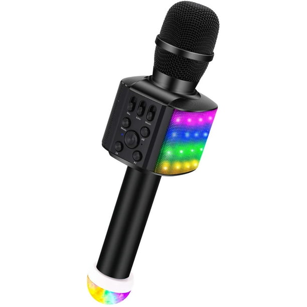 Microphone Karaoké Bluetooth, Machine de Karaoké Sans Fil Portable