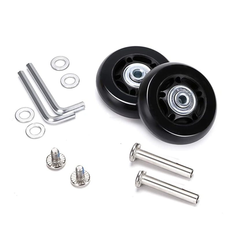 60Mm X 18Mm Luggage Suitcase Replacement Wheels, Rubber Swivel Caster Wheels Bearings Repair