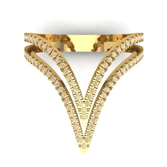 0.525 ct Round Cut Natural Morganite Statement 18K Yellow Gold Womens Engagement Ring