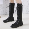 thumbnail image 6 of OKBOP Women's Middle Over-the-Knee Boots-Warm Womens Boots Lace-Up Fashion Christmas Womens Shoes Winter Womens Boots Clearance, 6 of 9
