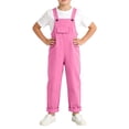 thumbnail image 5 of ZLBDYG Baggy Bib Overall for Girls Straight Leg Jumpsuit Wide Leg Suspender Pants Preppy Solid Pocket Dungarees Pants, 5 of 7