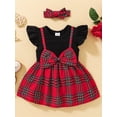 thumbnail image 2 of Arvbitana Infant Baby Girls Two Piece Outfits Casual Plaid Princess Dress and Headband for Party Summer Clothes, 2 of 8