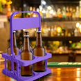 thumbnail image 4 of Porte-boisson en Plastique Pliable à 4 Trous, Porte-Boisson Réutilisable avec Poignée Porte-Boisson Portable Violet Pâle, 4 of 6