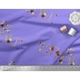 thumbnail image 2 of Soimoi Purple polyester Crepe Fabric Floral Love Quotes Text Print Fabric by the Yard 42 Inch Wide, 2 of 3