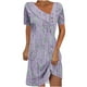 thumbnail image 1 of Mini Vestido de Verano de Manga Corta Cuello Redondo Longitud de la Ternera Media, Fluido Impreso Vestido de Verano Corto Casual, 1 of 5