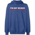 thumbnail image 2 of OXI Hoodie Sweatshirt - I'm Not Weired, Basic Casual Hoodie for Men's and Women Fleece Hoodie Long Sleeve - Indigo Blue 3X-Large, 2 of 3