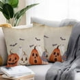 thumbnail image 2 of Outdoor Waterproof Pillow Covers Pumpkin Ghost Face Halloween Decorative Throw Pillow Protectors,Horror Ghost Bat Retro Backdrop Pillowcase Cushion Cases for Patio Sofa Garden Couch,20x20in,Pack of 2, 2 of 9