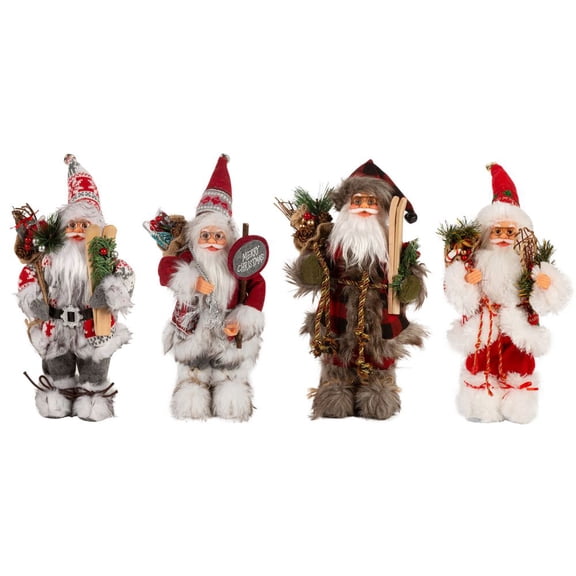 AJZIOJIRO Christmas Decorations Santa Hand Crafted Coat Santa Claus Figurines Doll with Gift Bag and Presents Christmas Decoration