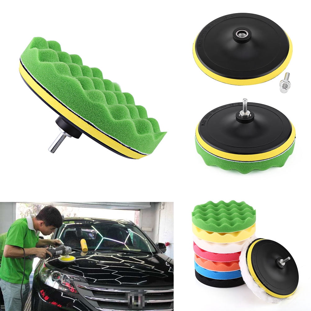 Kit De 5 Tampons De Polissage 3" Pour Perceuse - Mousse éponge élastique Pour Cire, Lustrage Voiture (Selead)