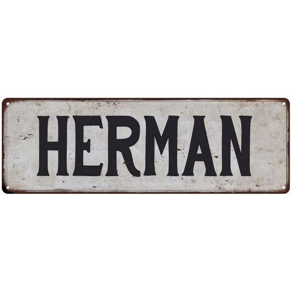 HERMAN Vintage Look Rustic Chic Metal Sign 8x24 108240036552