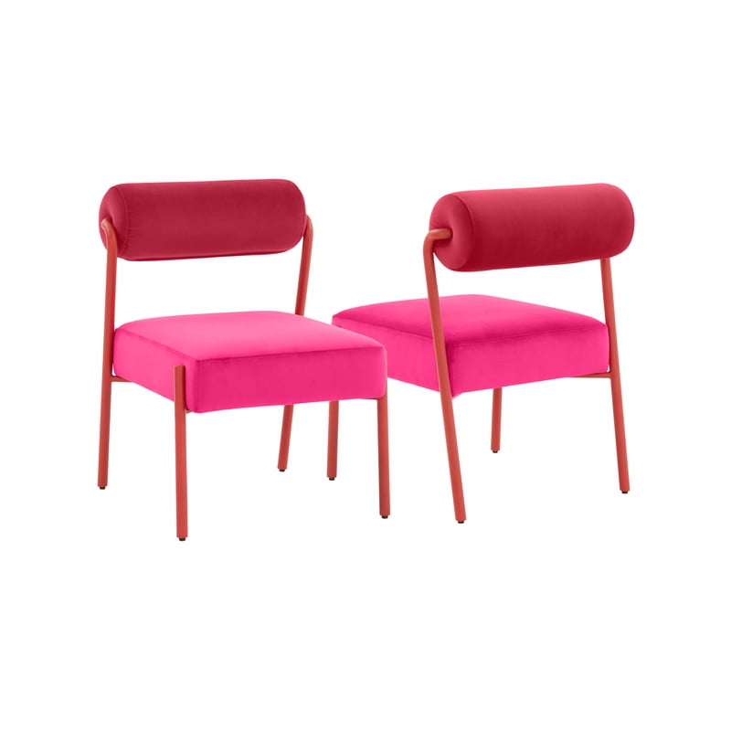 Jolene Hot Pink Velvet Dining Chair Set of 2