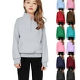 thumbnail image 5 of SGMVNU Half Zip Sweatshirt for Girls 13-14 Years Quarter Zip Pullover Sweatshirts Fall Fashion Clothes for Girls with Thumb Hole Mint Green, 5 of 5